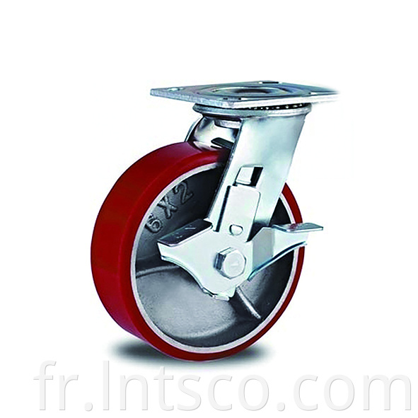 Heavy Duty PU on Iron Side Brake Casters